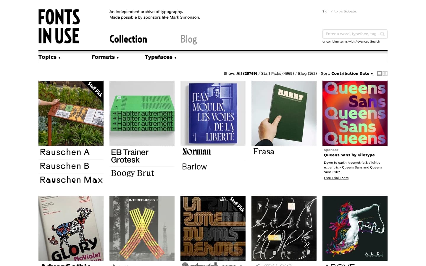 Fonts in Use